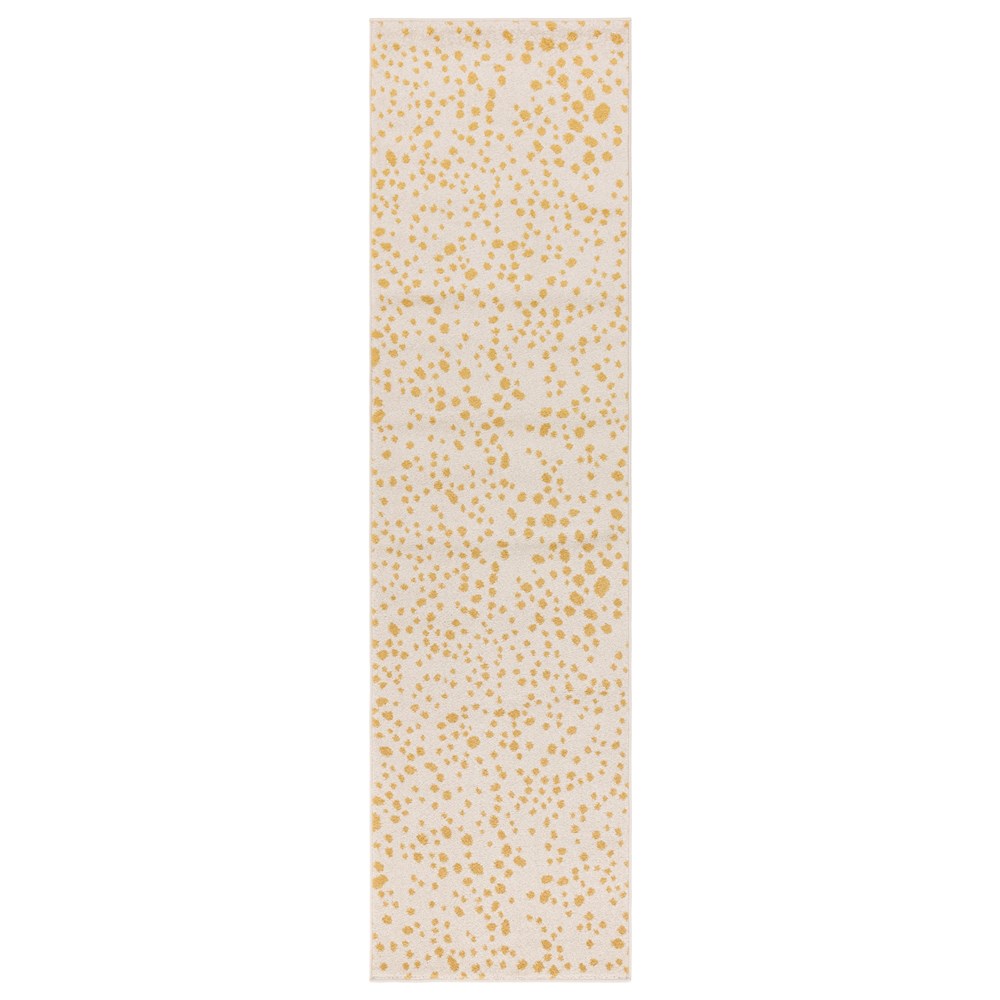 Muse MU12 Abstract Spotty Woven Runner Rugs in Yellow Cream